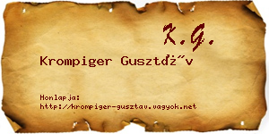 Krompiger Gusztáv névjegykártya